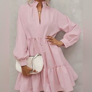 SHEIN Prive Notch Smock Dress